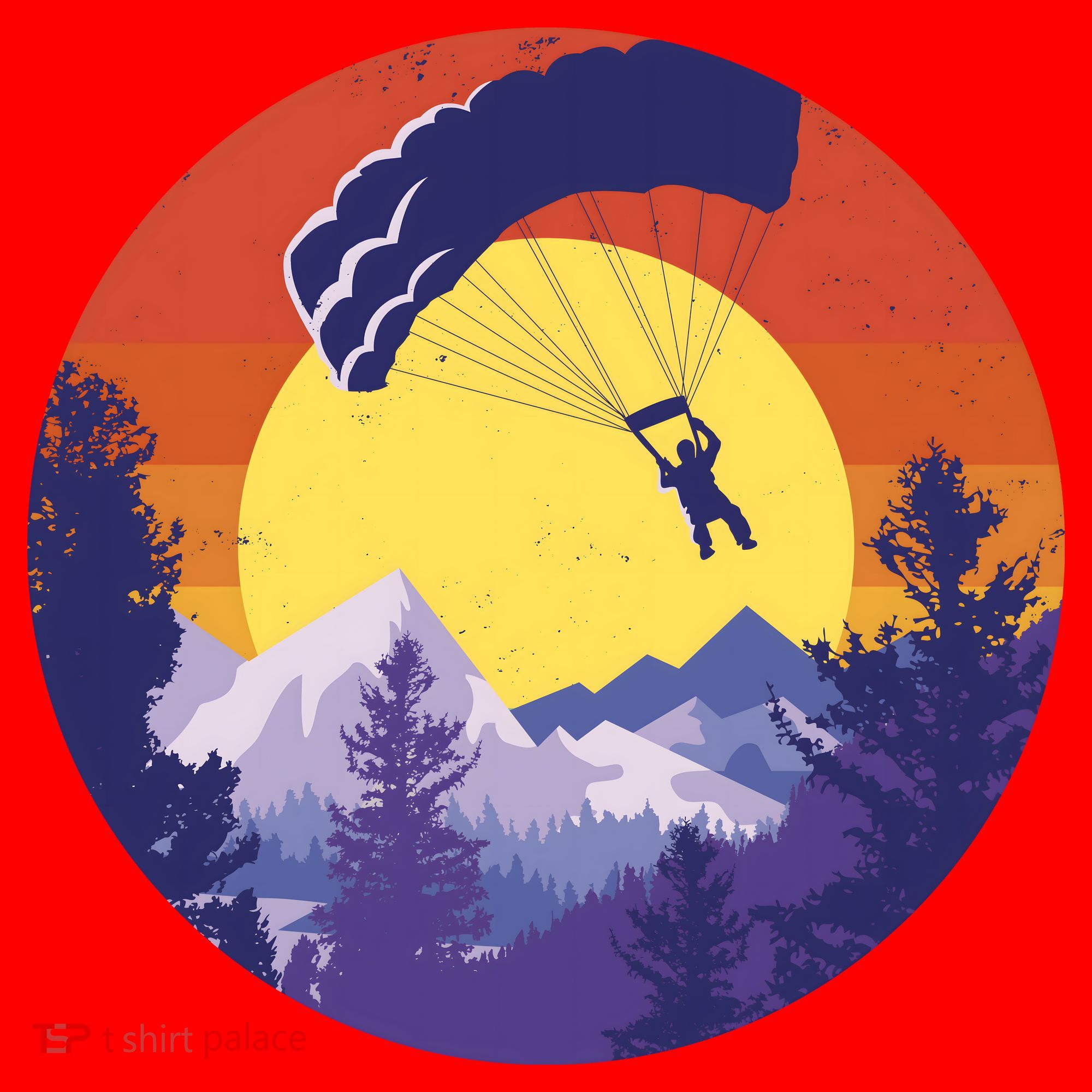 Parachute Skydiving Retro Sunset Santa Hat