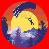 Parachute Skydiving Retro Sunset Santa Hat thumb 1