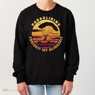 Paraglider Silhouette Retro Sunset Women's Sweatshirt