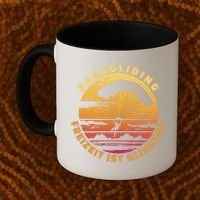 Paraglider Silhouette Retro Sunset Coffee Mug thumb 2