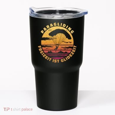 Paraglider Silhouette Retro Sunset Tumbler