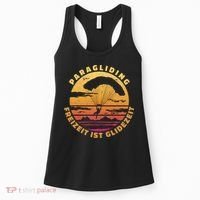 Paraglider Silhouette Retro Sunset Women's Tank Top thumb 0