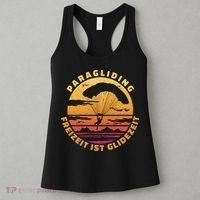 Paraglider Silhouette Retro Sunset Women's Tank Top thumb 3