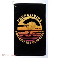 Paraglider Silhouette Retro Sunset Golf Towel thumb 0