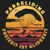 Paraglider Silhouette Retro Sunset Golf Towel thumb 3