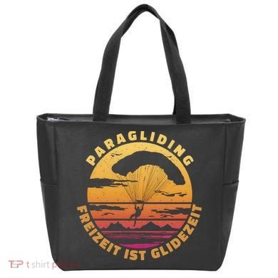Paraglider Silhouette Retro Sunset Tote Bag