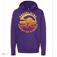 Paraglider Silhouette Retro Sunset Hoodie thumb 0