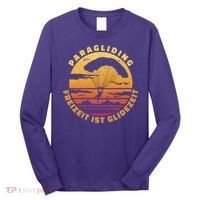 Paraglider Silhouette Retro Sunset Long Sleeve Shirt thumb 0