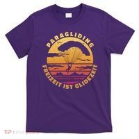 Paraglider Silhouette Retro Sunset T-Shirt thumb 0