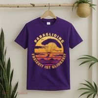 Paraglider Silhouette Retro Sunset T-Shirt thumb 2