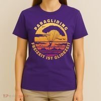 Paraglider Silhouette Retro Sunset T-Shirt thumb 4
