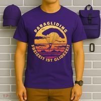Paraglider Silhouette Retro Sunset T-Shirt thumb 6