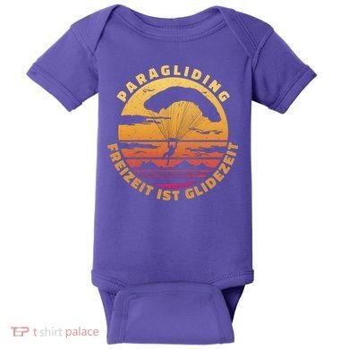 Paraglider Silhouette Retro Sunset Baby Bodysuit
