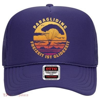 Paraglider Silhouette Retro Sunset Hat