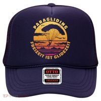 Paraglider Silhouette Retro Sunset Hat thumb 0