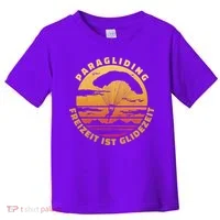 Paraglider Silhouette Retro Sunset Toddler T-Shirt thumb 0