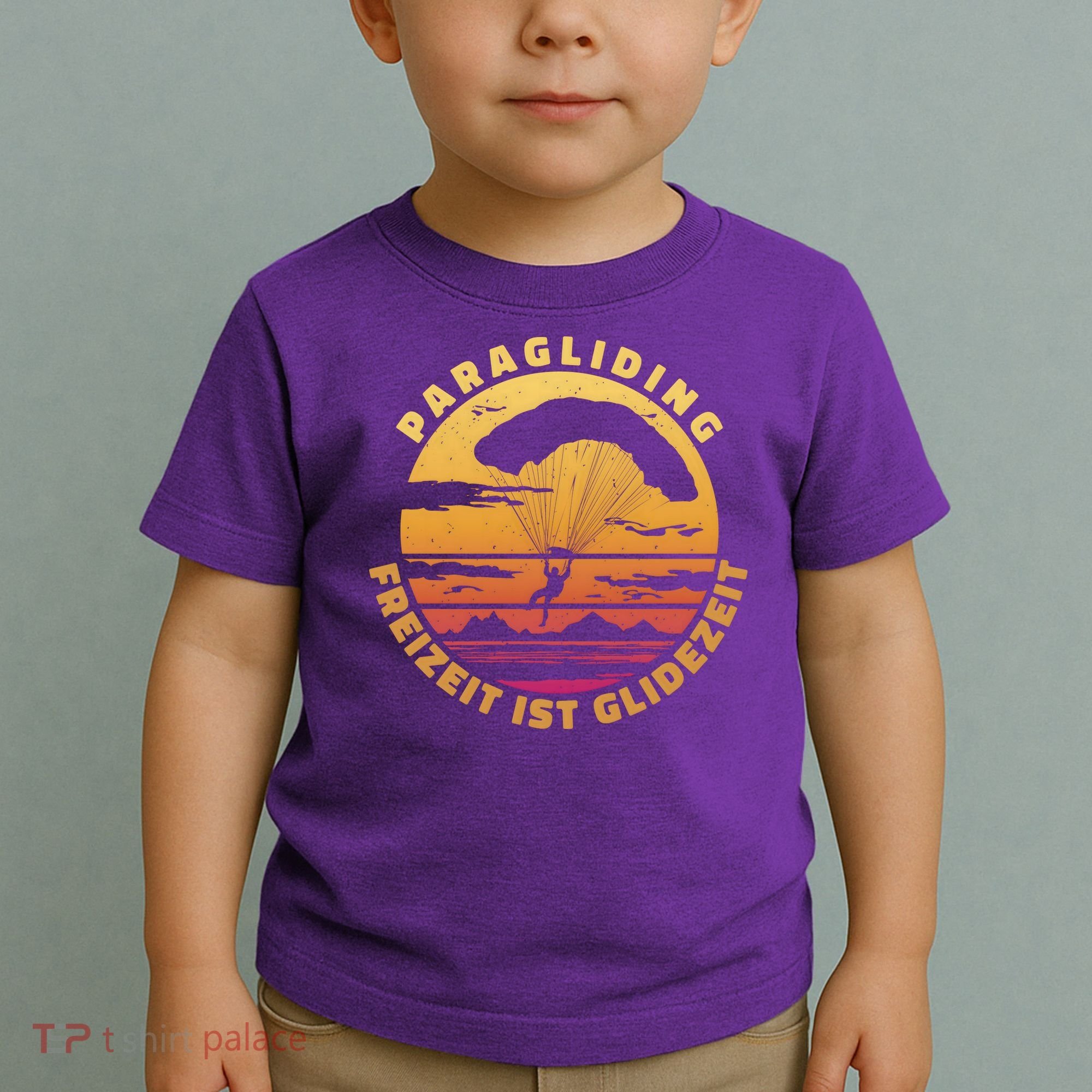 Paraglider Silhouette Retro Sunset Toddler T-Shirt