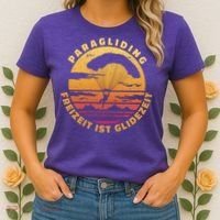 Paraglider Silhouette Retro Sunset Women's T-Shirt thumb 2