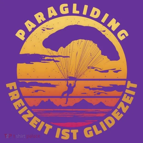 Paraglider Silhouette Retro Sunset Women's T-Shirt