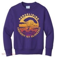 Paraglider Silhouette Retro Sunset Kids Sweatshirt thumb 0