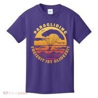 Paraglider Silhouette Retro Sunset Kids T-Shirt thumb 0