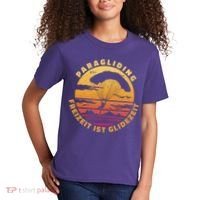 Paraglider Silhouette Retro Sunset Kids T-Shirt thumb 2