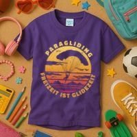 Paraglider Silhouette Retro Sunset Kids T-Shirt thumb 3