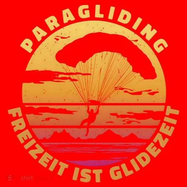 Paraglider Silhouette Retro Sunset Santa Hat