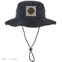 Pumpkin Smiley Retro Checkered Bucket Hat thumb 0