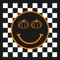 Pumpkin Smiley Retro Checkered Bucket Hat thumb 4