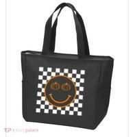 Pumpkin Smiley Retro Checkered Tote Bag thumb 3