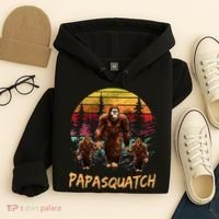 Papa Squatch Retro Bigfoot Dad Sasquatch Yeti Fathers day Hoodie thumb 4