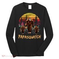 Papa Squatch Retro Bigfoot Dad Sasquatch Yeti Fathers day Long Sleeve Shirt thumb 0