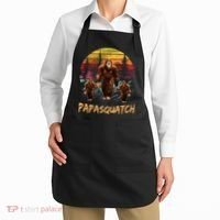 Papa Squatch Retro Bigfoot Dad Sasquatch Yeti Fathers day Apron thumb 2