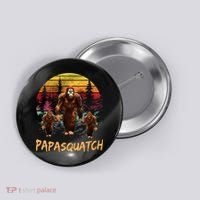 Papa Squatch Retro Bigfoot Dad Sasquatch Yeti Fathers day Button thumb 0