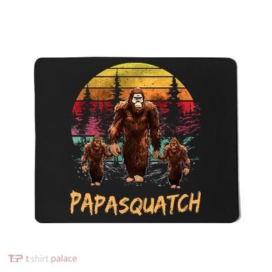 Papa Squatch Retro Bigfoot Dad Sasquatch Yeti Fathers day Mousepad