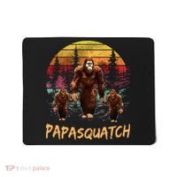Papa Squatch Retro Bigfoot Dad Sasquatch Yeti Fathers day Mousepad thumb 0