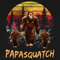Papa Squatch Retro Bigfoot Dad Sasquatch Yeti Fathers day Mousepad thumb 1