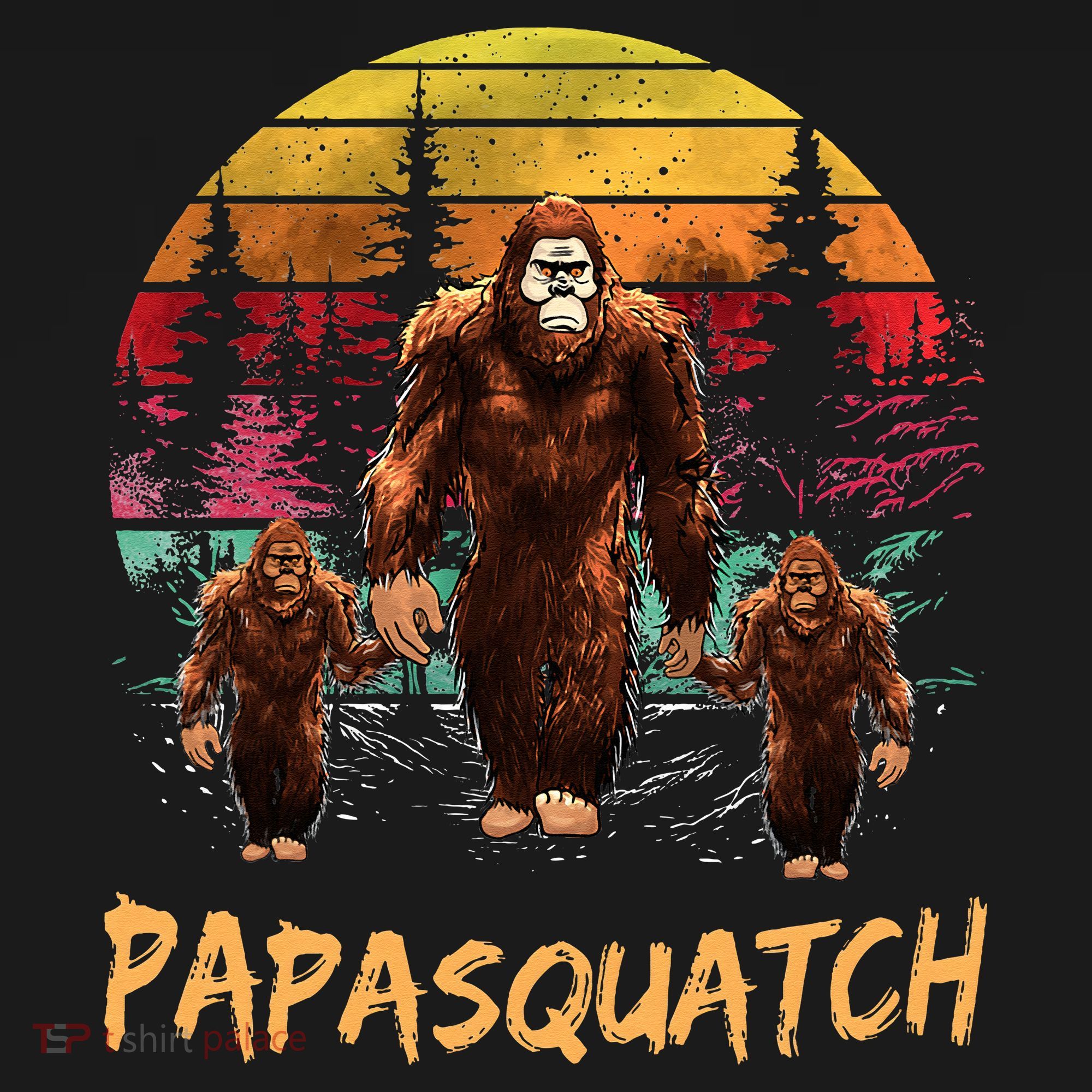Papa Squatch Retro Bigfoot Dad Sasquatch Yeti Fathers day Mousepad