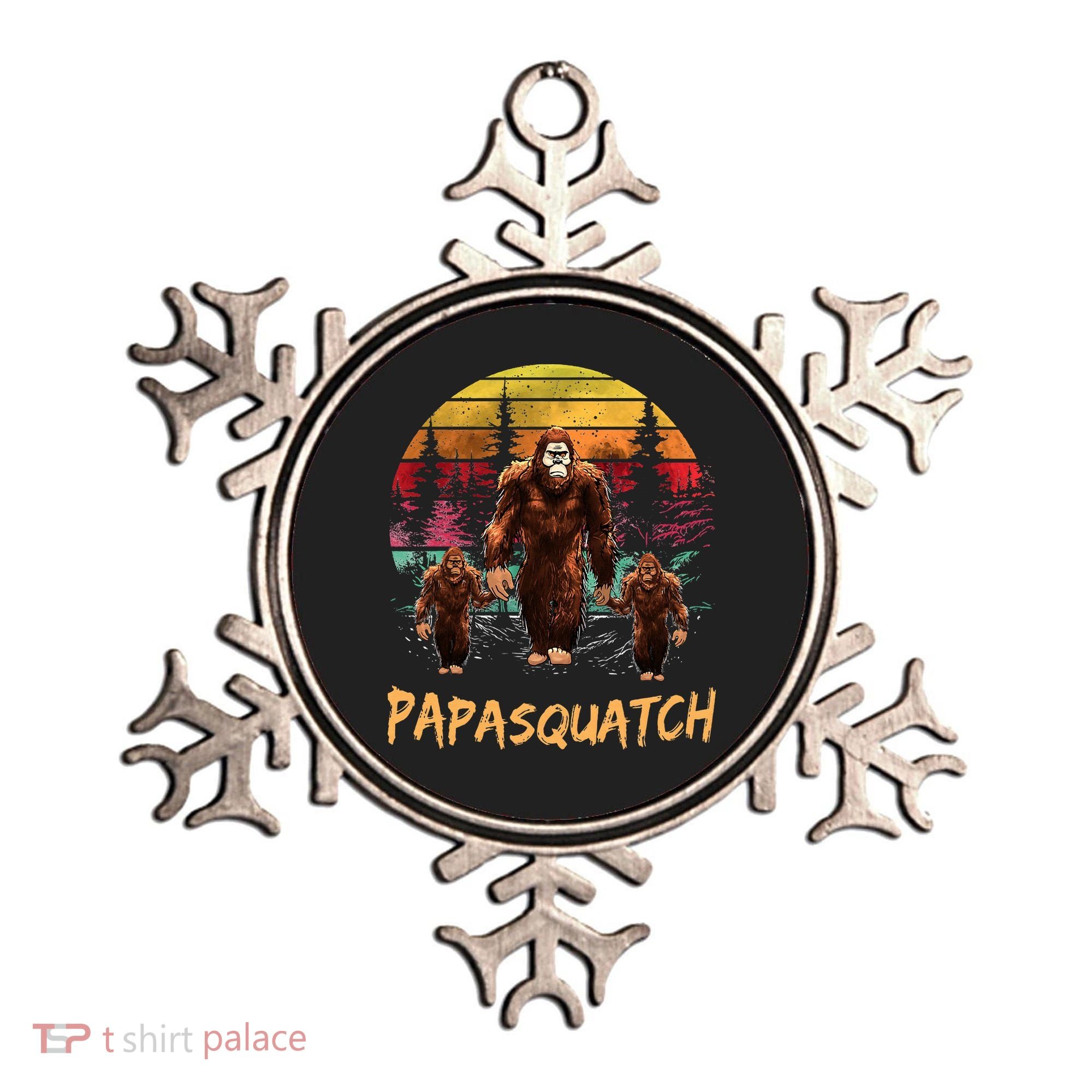 Papa Squatch Retro Bigfoot Dad Sasquatch Yeti Fathers day Ornament
