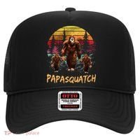 Papa Squatch Retro Bigfoot Dad Sasquatch Yeti Fathers day Hat thumb 0