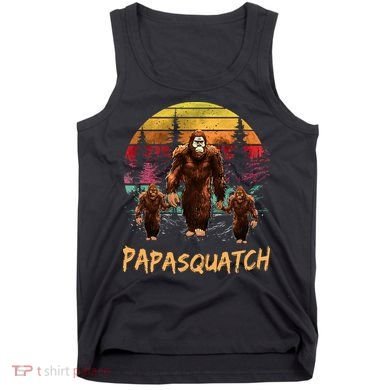 Papa Squatch Retro Bigfoot Dad Sasquatch Yeti Fathers day Tank Top