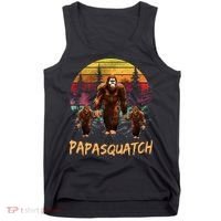 Papa Squatch Retro Bigfoot Dad Sasquatch Yeti Fathers day Tank Top thumb 0