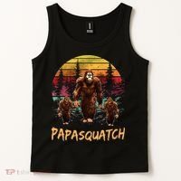 Papa Squatch Retro Bigfoot Dad Sasquatch Yeti Fathers day Tank Top thumb 2