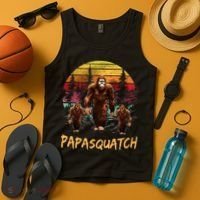 Papa Squatch Retro Bigfoot Dad Sasquatch Yeti Fathers day Tank Top thumb 4
