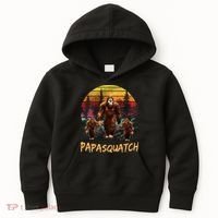 Papa Squatch Retro Bigfoot Dad Sasquatch Yeti Fathers day Kids Hoodie thumb 0