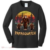 Papa Squatch Retro Bigfoot Dad Sasquatch Yeti Fathers day Kids Long Sleeve Shirt thumb 0