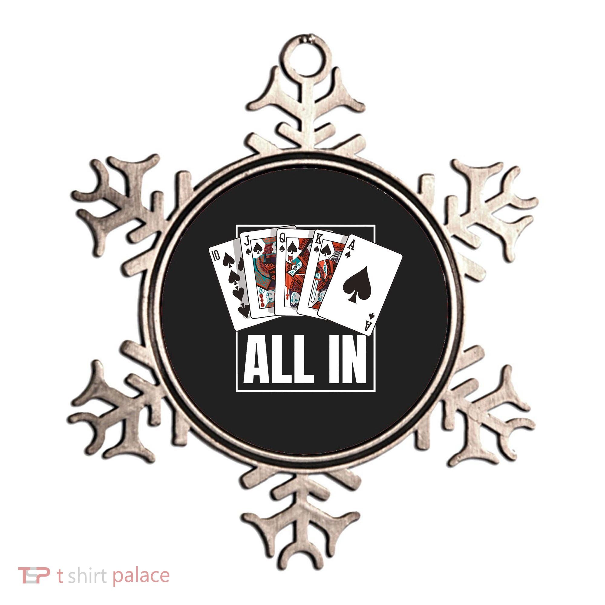Poker Shirt Royal Flush All In Poker Player Texas Holdem Ornament
