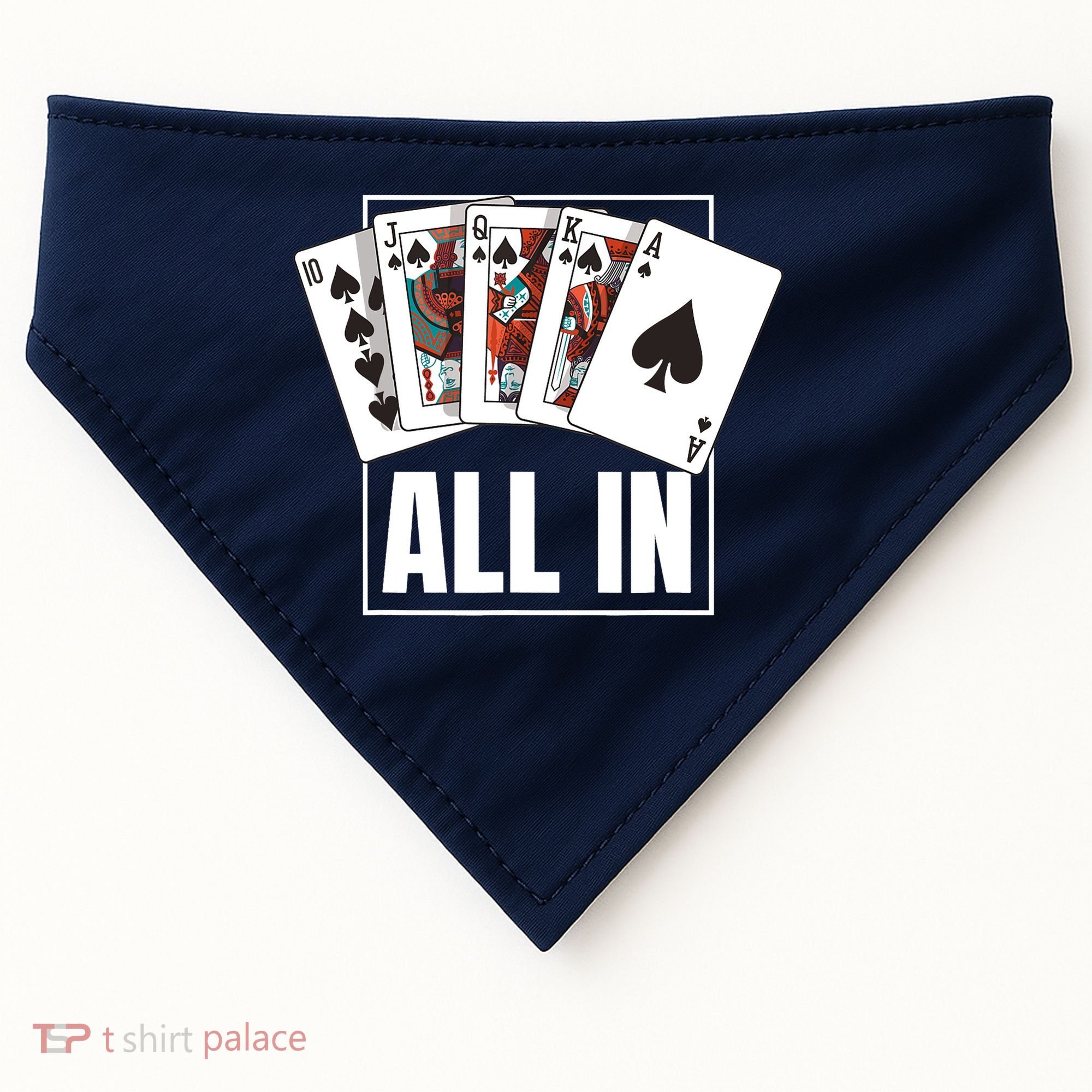 Poker Shirt Royal Flush All In Poker Player Texas Holdem USA-Made Doggie Bandana