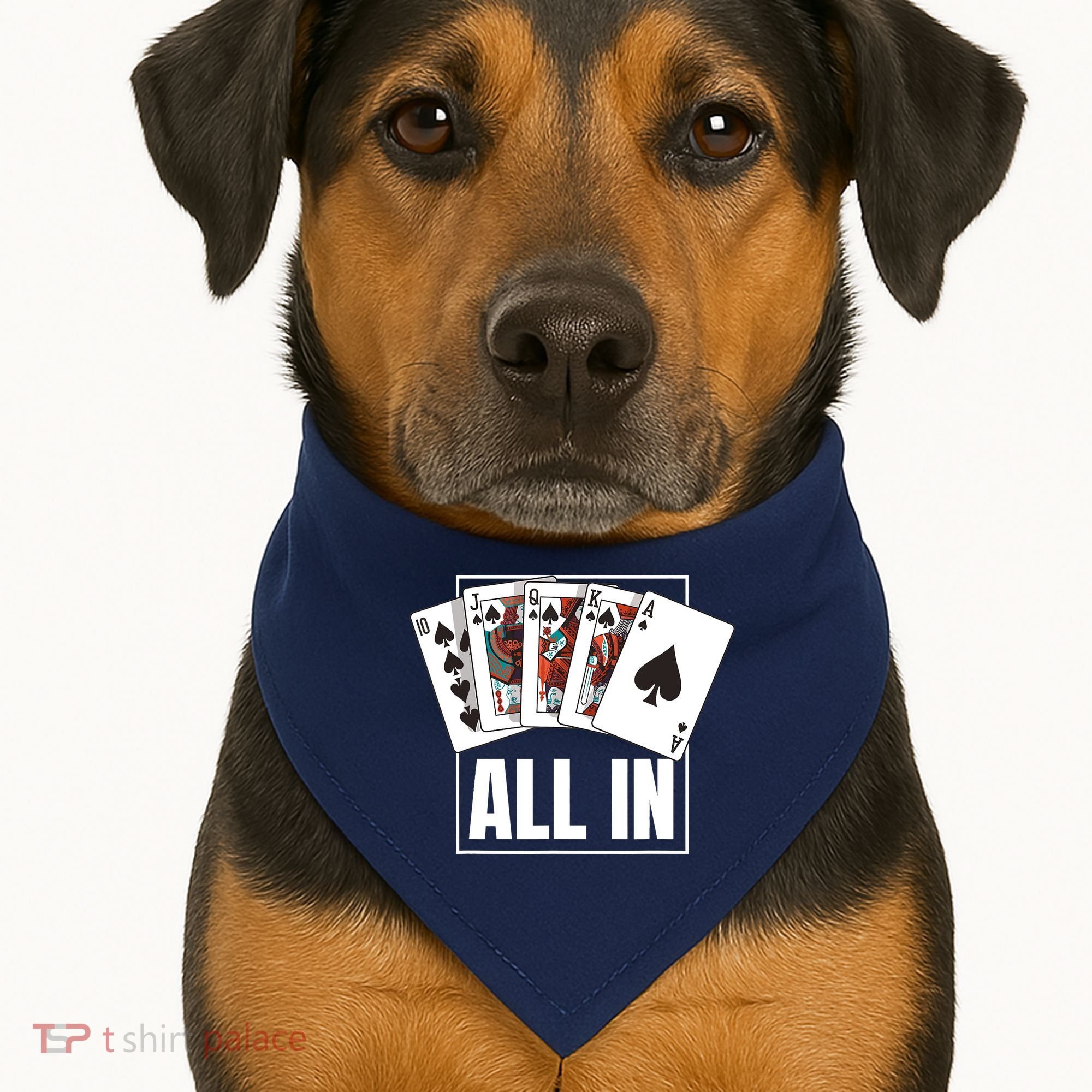 Poker Shirt Royal Flush All In Poker Player Texas Holdem USA-Made Doggie Bandana
